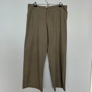 Just Living Tan Linen Blend Wide Leg Pants L
